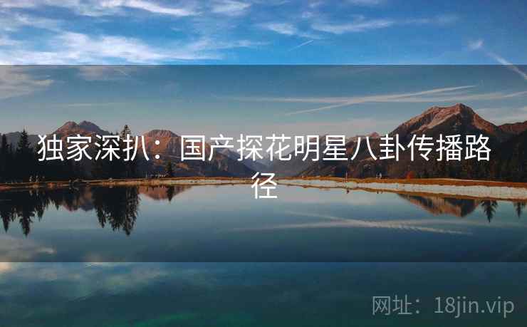 独家深扒：国产探花明星八卦传播路径