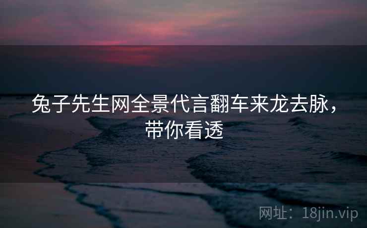 兔子先生网全景代言翻车来龙去脉，带你看透