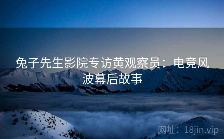兔子先生影院专访黄观察员：电竞风波幕后故事