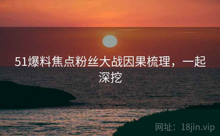 51爆料焦点粉丝大战因果梳理，一起深挖