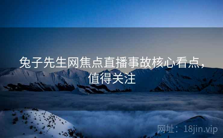 兔子先生网焦点直播事故核心看点,值得关注