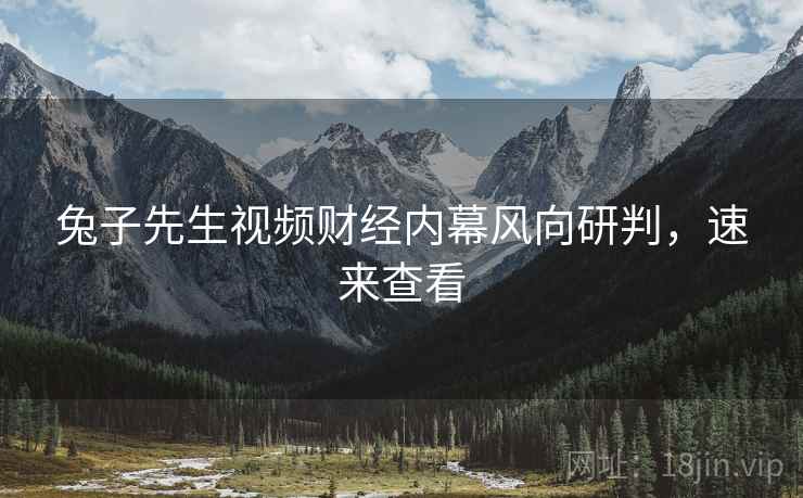 兔子先生视频财经内幕风向研判，速来查看