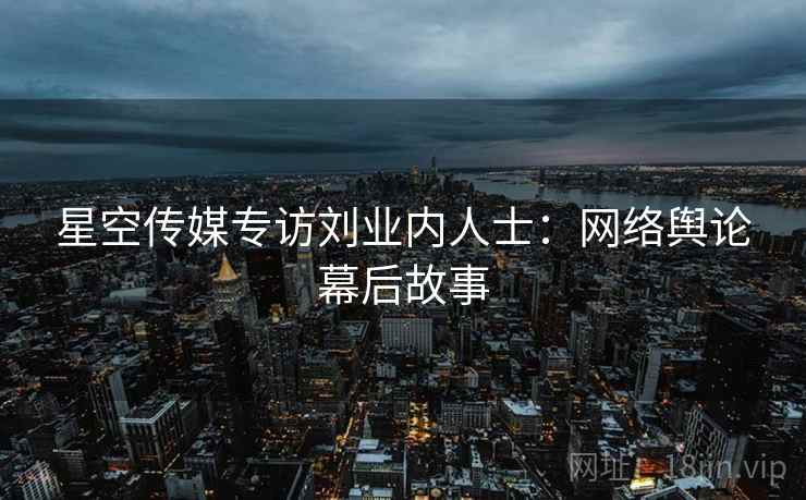 星空传媒专访刘业内人士：网络舆论幕后故事