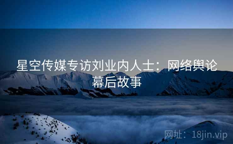 星空传媒专访刘业内人士：网络舆论幕后故事